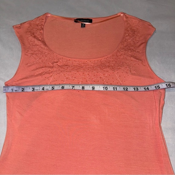 Le Chateau Tank Top Orange Bead Sequins Embellishments Sleeveless Women’s Sz S - Picture 7 of 10